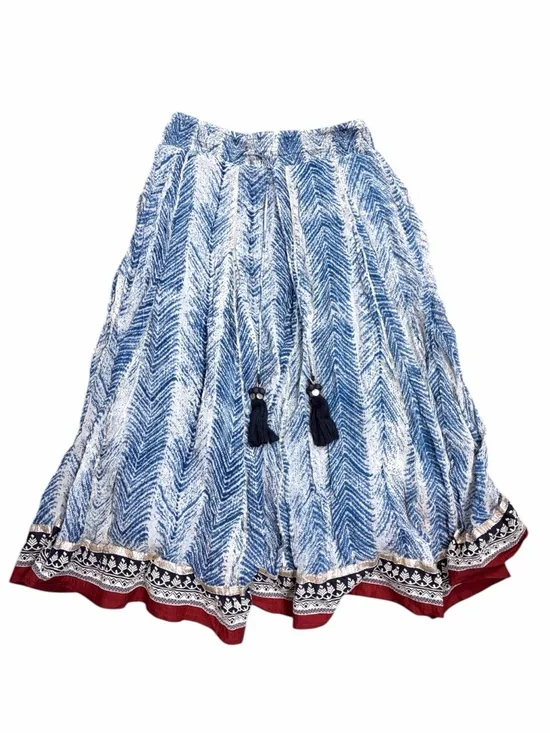 Soft Surroundings Rhoda Blue Printed Maxi Skirt - Medium - Picture 3 of 8